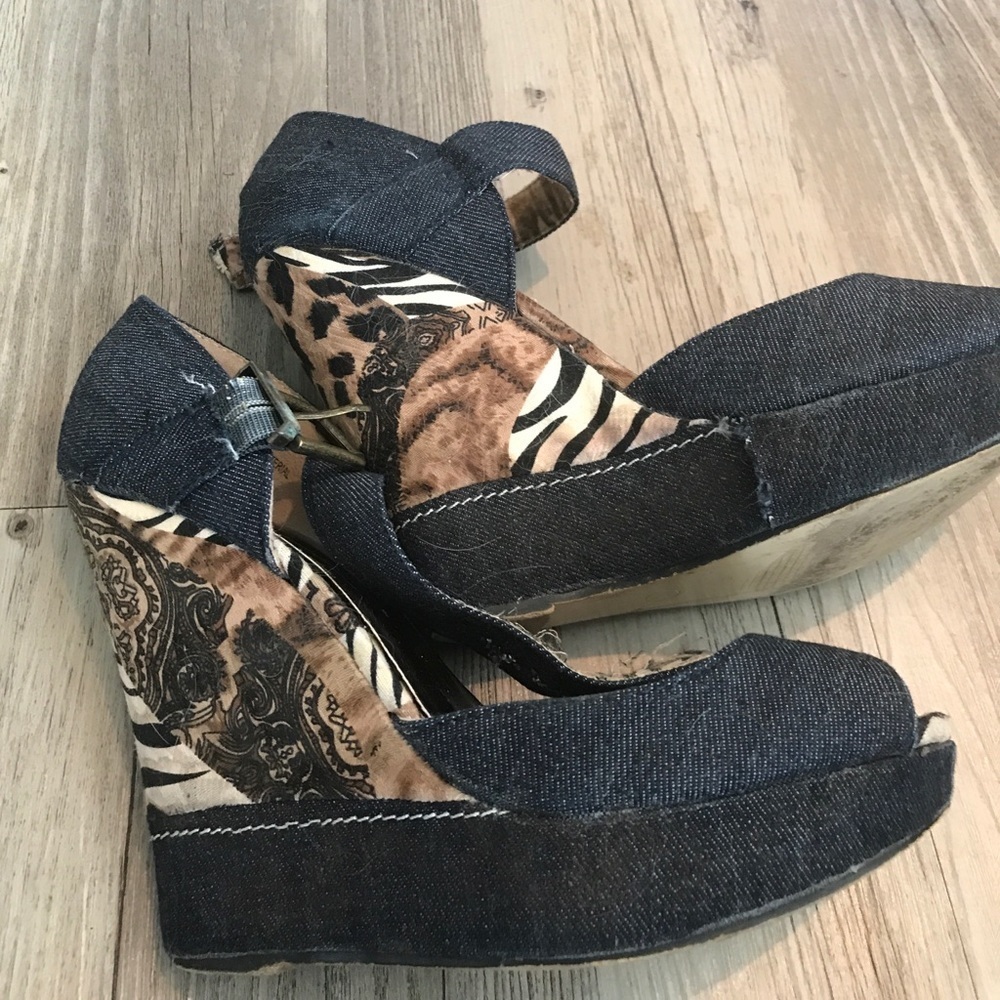 Bucco denim wedges sz 6,5